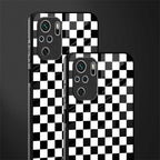 black & white check pattern glass case for redmi note 10s image-2