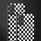 black & white check pattern glass case for samsung galaxy a72 image-2