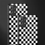 black & white check pattern glass case for samsung galaxy a32 4g image-2