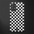 black & white check pattern glass case for samsung galaxy a32 4g image