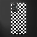 black & white check pattern glass case for redmi note 10 pro max image