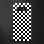 black & white check pattern glass case for samsung galaxy note 8 image