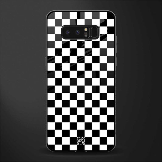 black & white check pattern glass case for samsung galaxy note 8 image