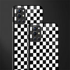 black & white check pattern glass case for oneplus 9r image-2