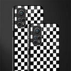 black & white check pattern glass case for mi 10t 5g image-2