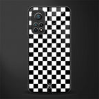 black & white check pattern glass case for mi 10t 5g image