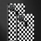 black & white check pattern glass case for realme c21 image-2