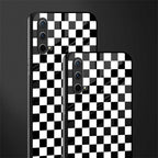 black & white check pattern glass case for oneplus nord ce 5g image-2
