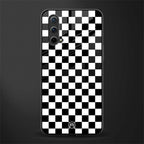 black & white check pattern glass case for oneplus nord ce 5g image