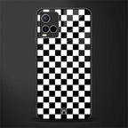 black & white check pattern glass case for vivo y21s image