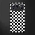 black & white check pattern glass case for mi 11 ultra 5g image