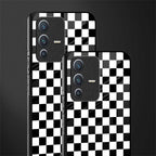 black & white check pattern glass case for vivo v23 5g image-2