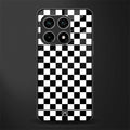 black & white check pattern glass case for oneplus 10 pro 5g image