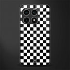 black & white check pattern glass case for oneplus 10 pro 5g image