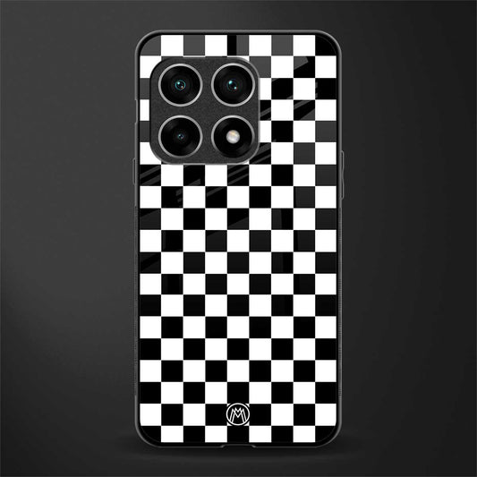 black & white check pattern glass case for oneplus 10 pro 5g image