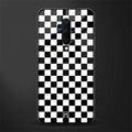black & white check pattern glass case for oneplus 7t pro image