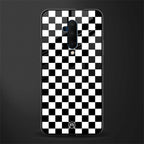 black & white check pattern glass case for oneplus 7t pro image
