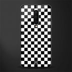 black & white check pattern glass case for oneplus 7 pro image