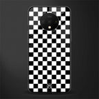 black & white check pattern glass case for oneplus 7t image