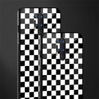 black & white check pattern glass case for oneplus 8 pro image-2