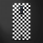 black & white check pattern glass case for oneplus 8 pro image