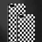 black & white check pattern glass case for iphone 7 plus image-2