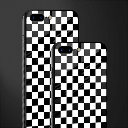black & white check pattern glass case for iphone 7 plus image-2