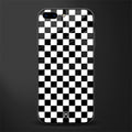 black & white check pattern glass case for iphone 8 plus image
