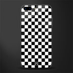 black & white check pattern glass case for iphone 8 plus image
