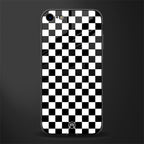 black & white check pattern glass case for iphone 8 image
