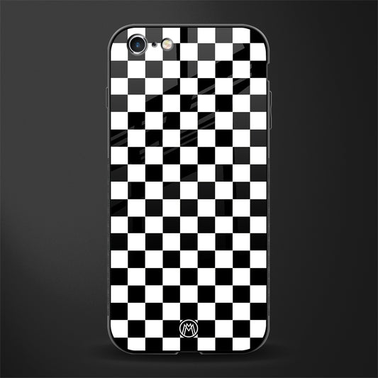 black & white check pattern glass case for iphone 6 image