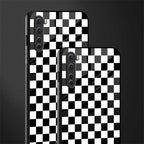 black & white check pattern glass case for oneplus nord ac2001 image-2