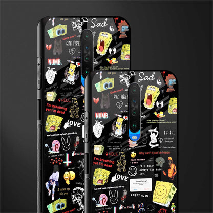 black aesthetic collage glass case for poco x2 image-2