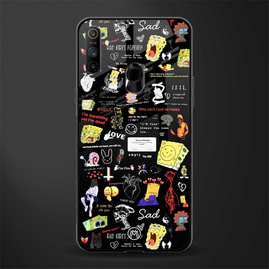 black aesthetic collage glass case for realme narzo 20a image