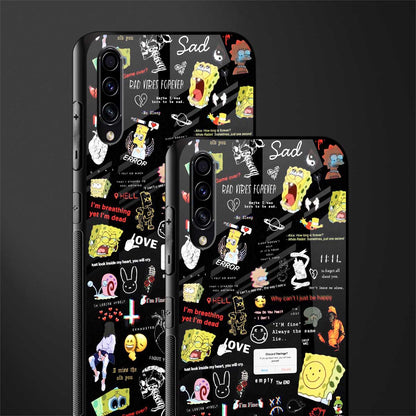 black aesthetic collage glass case for samsung galaxy a30s image-2