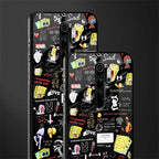 black aesthetic collage glass case for redmi note 8 pro image-2