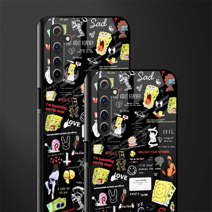 black aesthetic collage glass case for realme 6i image-2