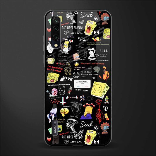 black aesthetic collage glass case for mi a3 redmi a3 image
