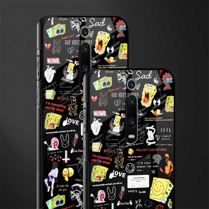 black aesthetic collage glass case for redmi k20 image-2