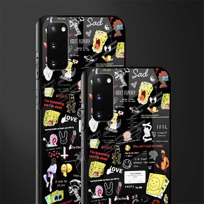 black aesthetic collage glass case for samsung galaxy s20 image-2