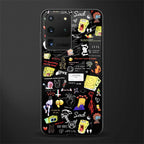 black aesthetic collage glass case for samsung galaxy s20 ultra image