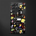 black aesthetic collage glass case for samsung galaxy s22 ultra 5g image