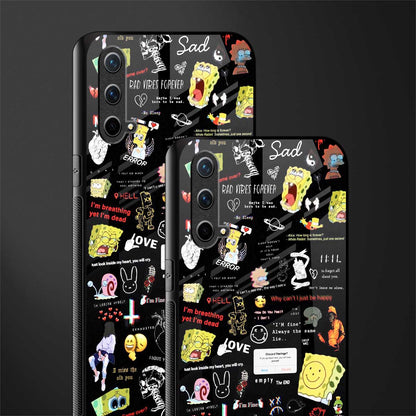 black aesthetic collage glass case for oneplus nord ce 5g image-2