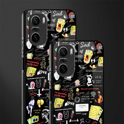 black aesthetic collage glass case for mi 11x 5g image-2