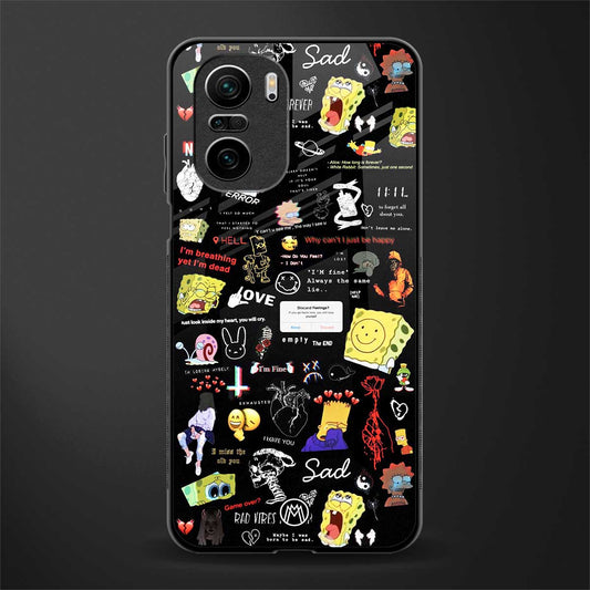 black aesthetic collage glass case for mi 11x 5g image