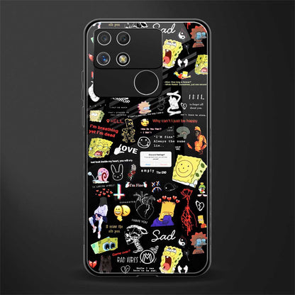 black aesthetic collage back phone cover | glass case for realme narzo 50a