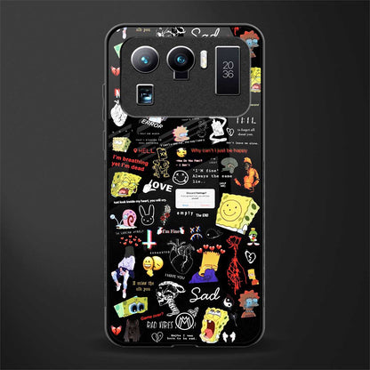 black aesthetic collage glass case for mi 11 ultra 5g image