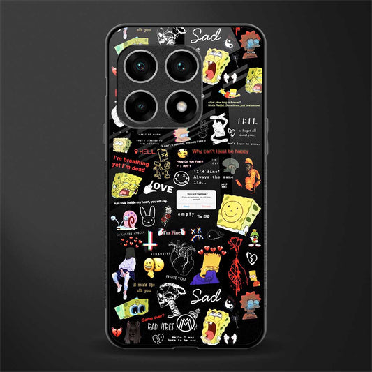 black aesthetic collage glass case for oneplus 10 pro 5g image