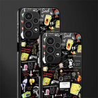 black aesthetic collage back phone cover | glass case for samsung galaxy a13 4g