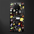 black aesthetic collage glass case for oneplus 7t image